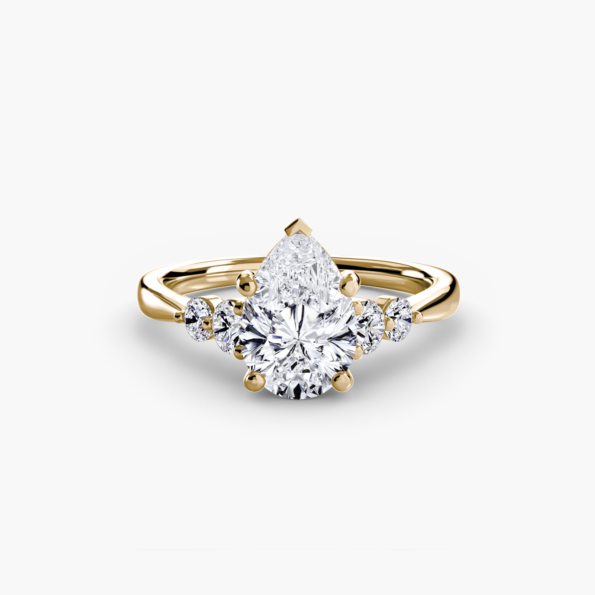 Wren Solitaire with Shoulder Accents
