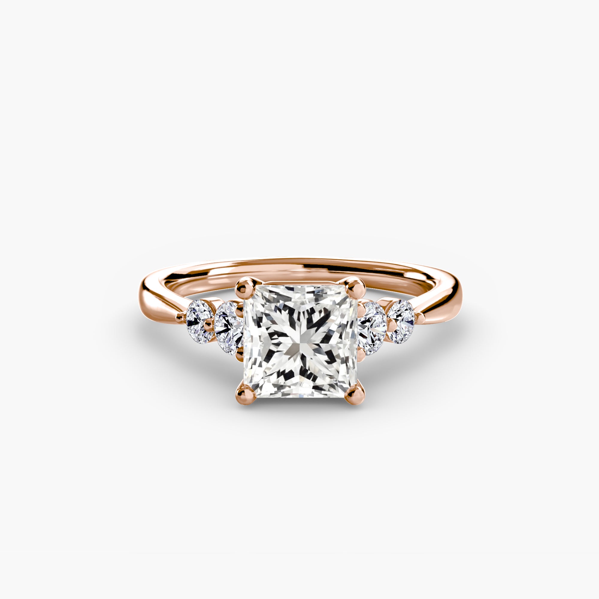 Wren Solitaire with Shoulder Accents