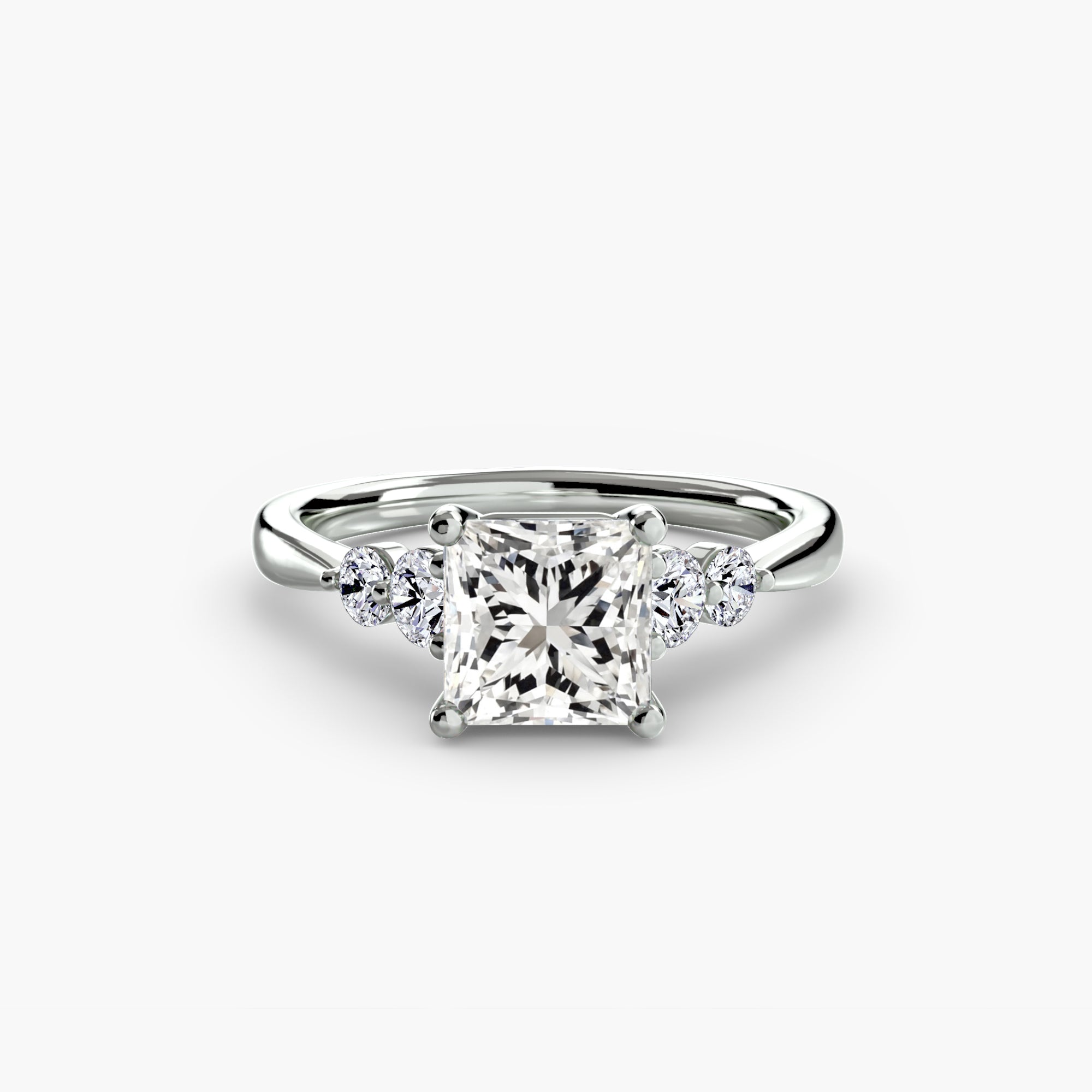 Wren Solitaire with Shoulder Accents