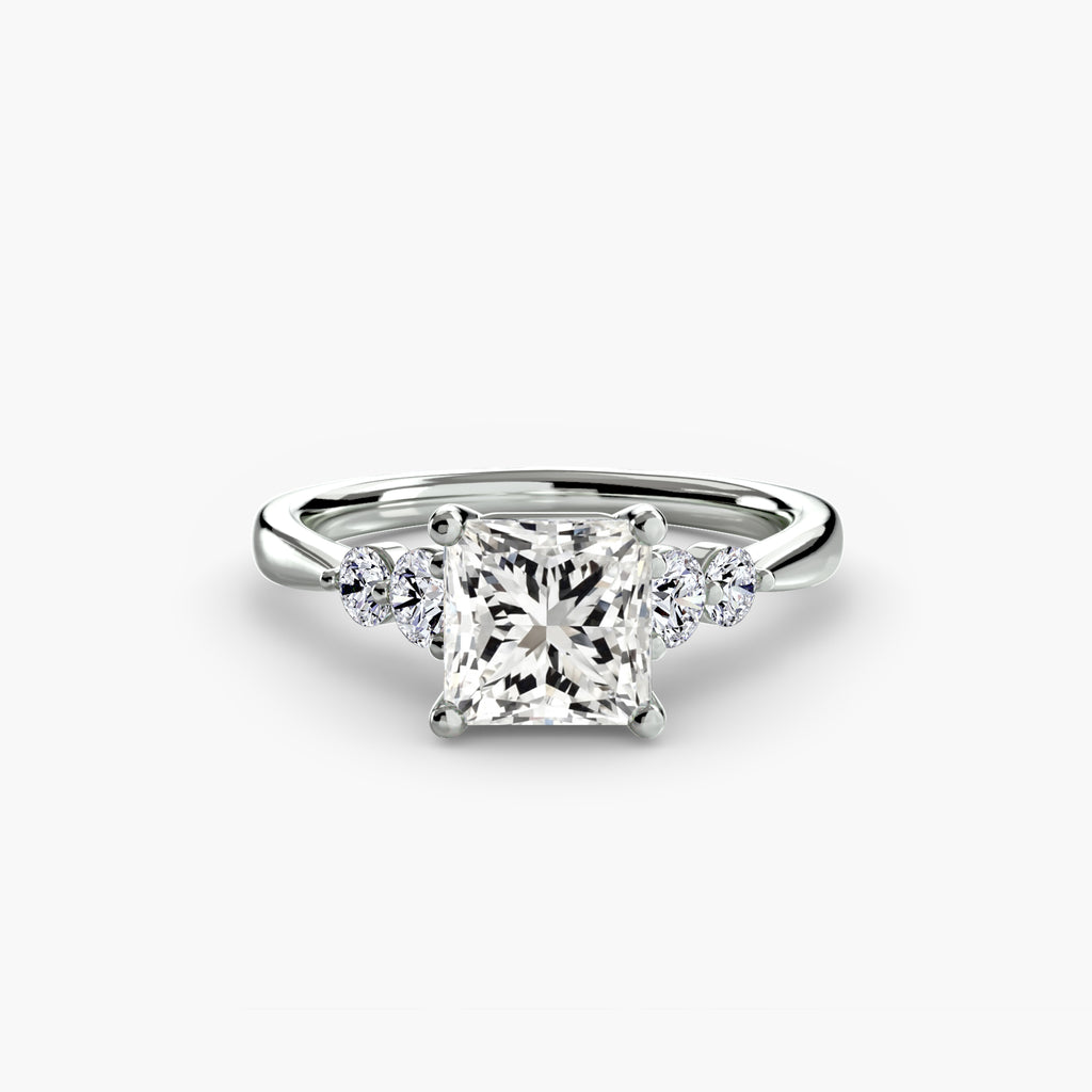 Wren Solitaire with Shoulder Accents