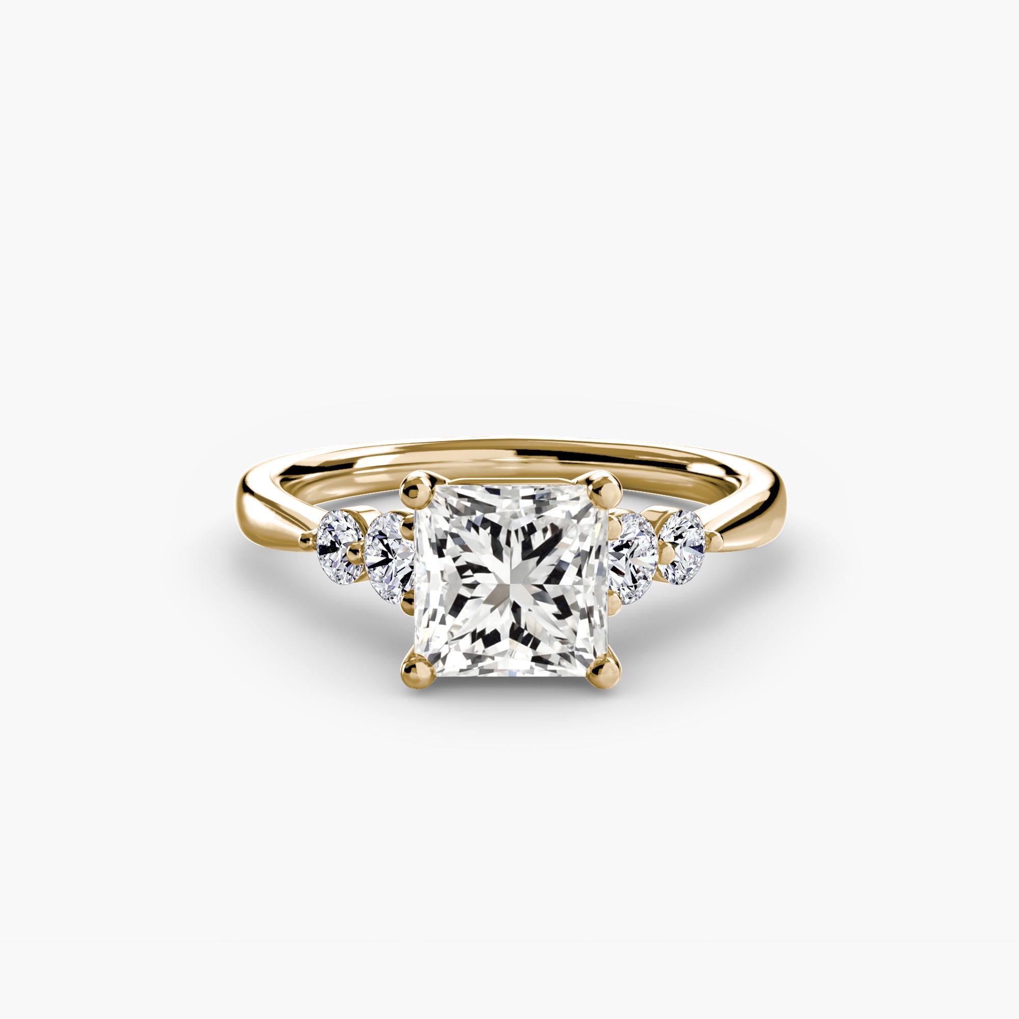 Wren Solitaire with Shoulder Accents
