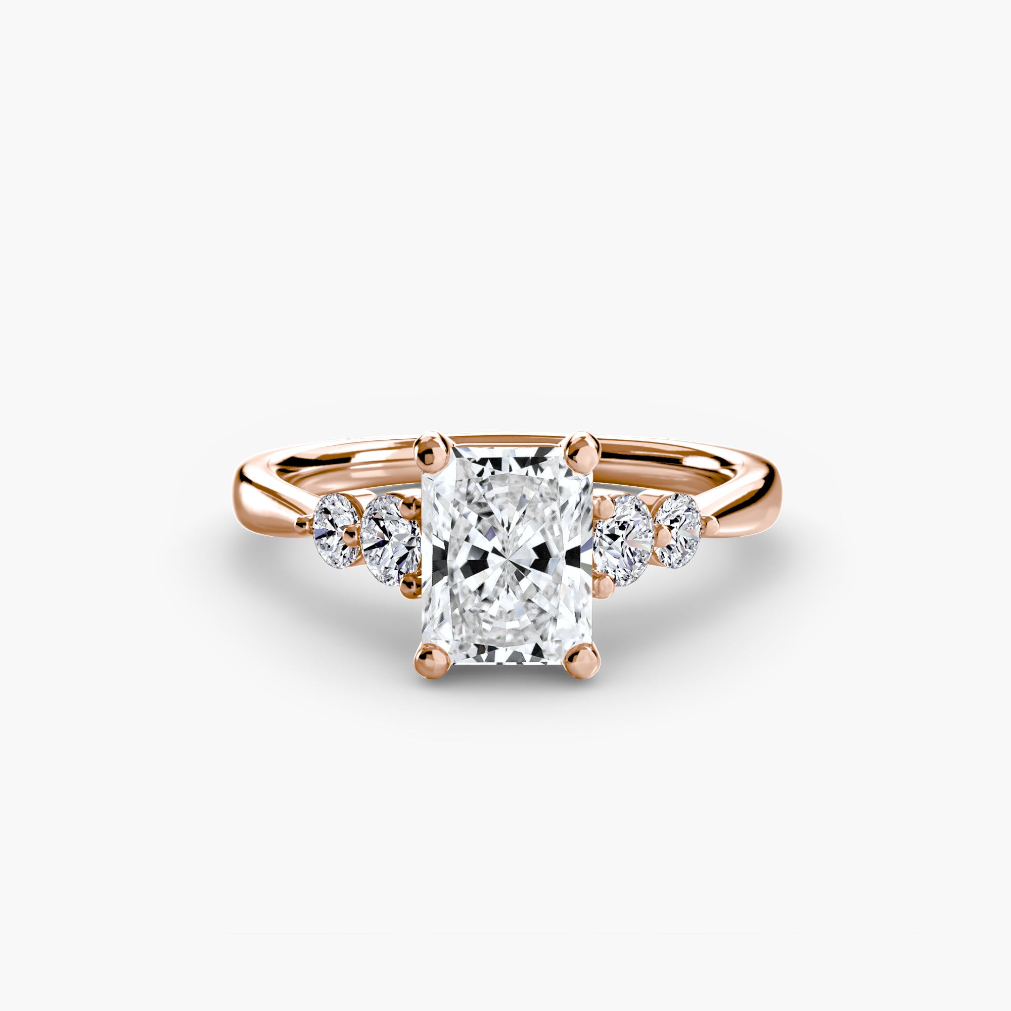 Wren Solitaire with Shoulder Accents
