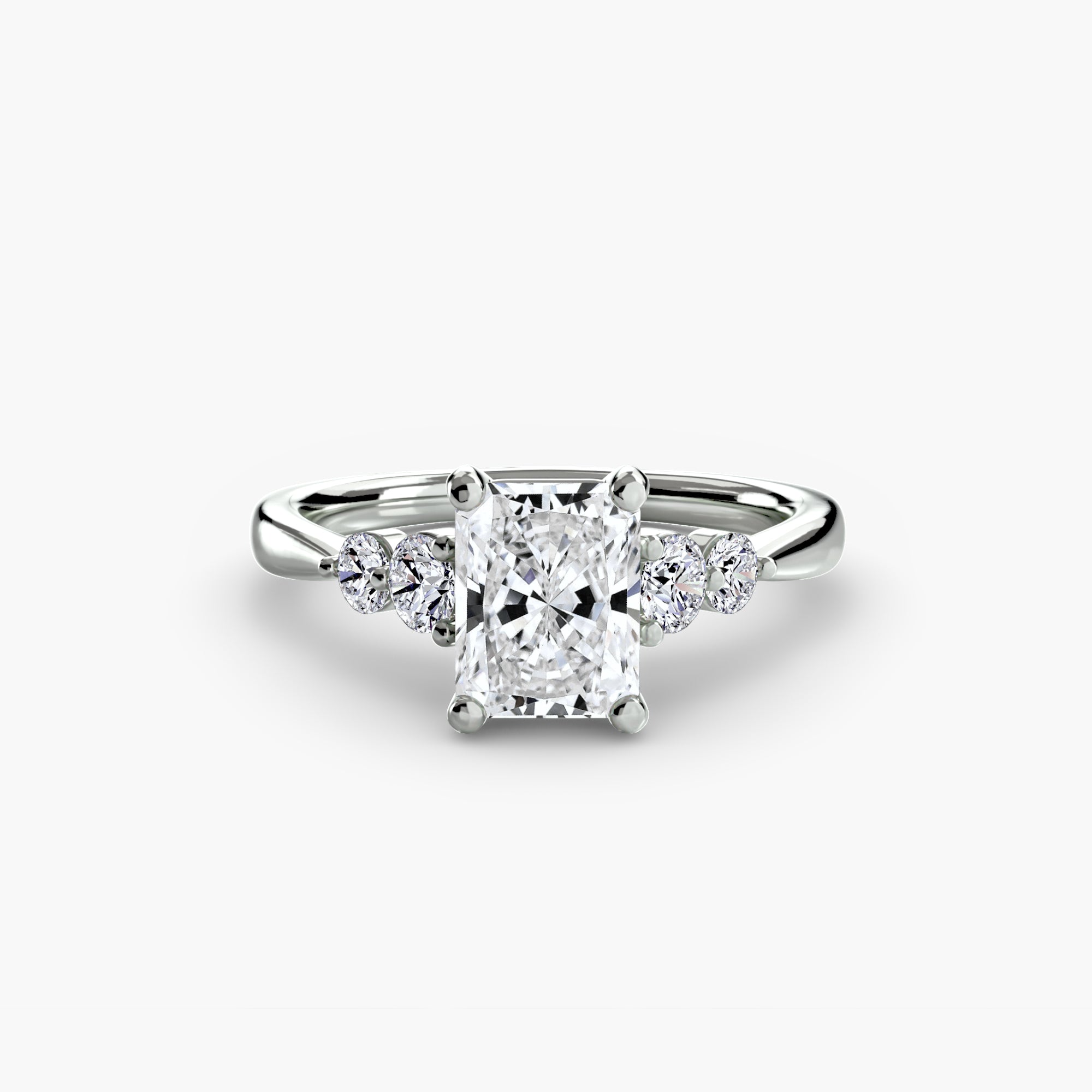 Wren Solitaire with Shoulder Accents