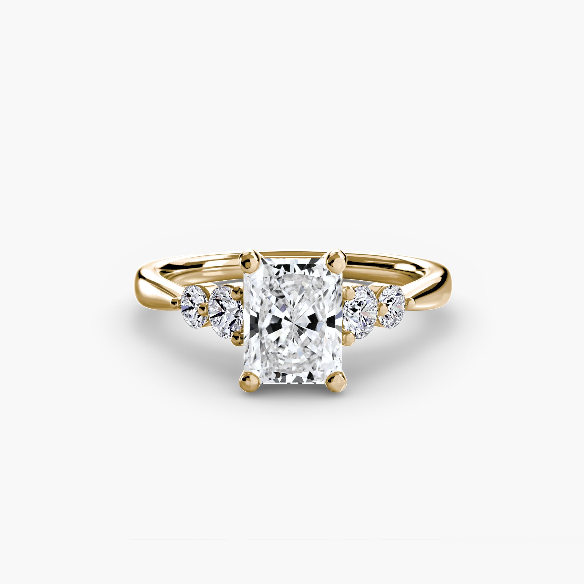 Wren Solitaire with Shoulder Accents