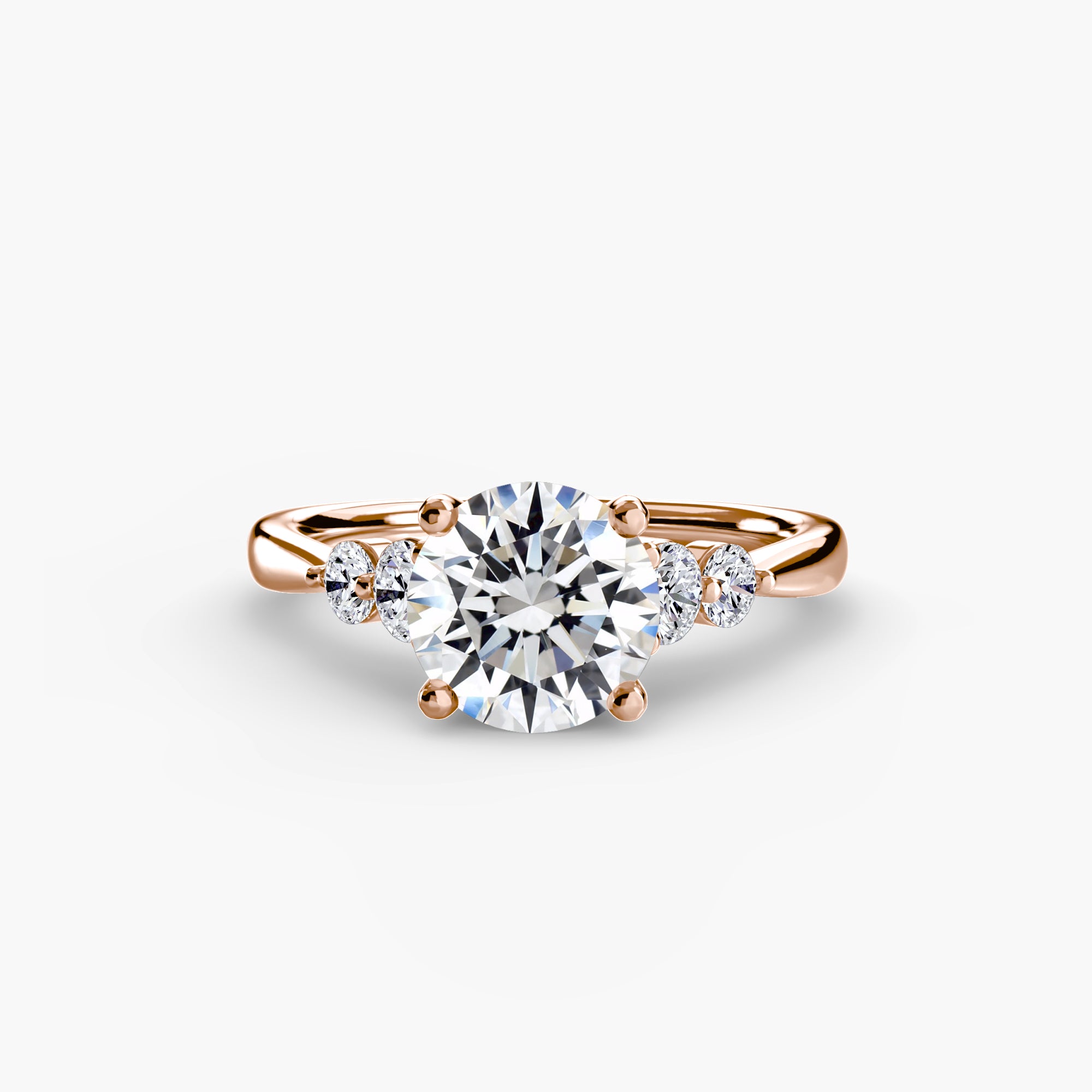 Wren Solitaire with Shoulder Accents