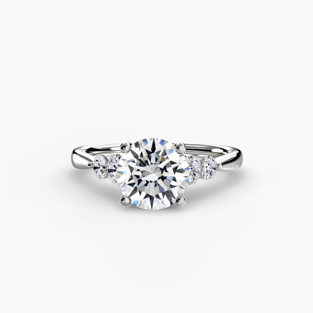 Wren Solitaire with Shoulder Accents