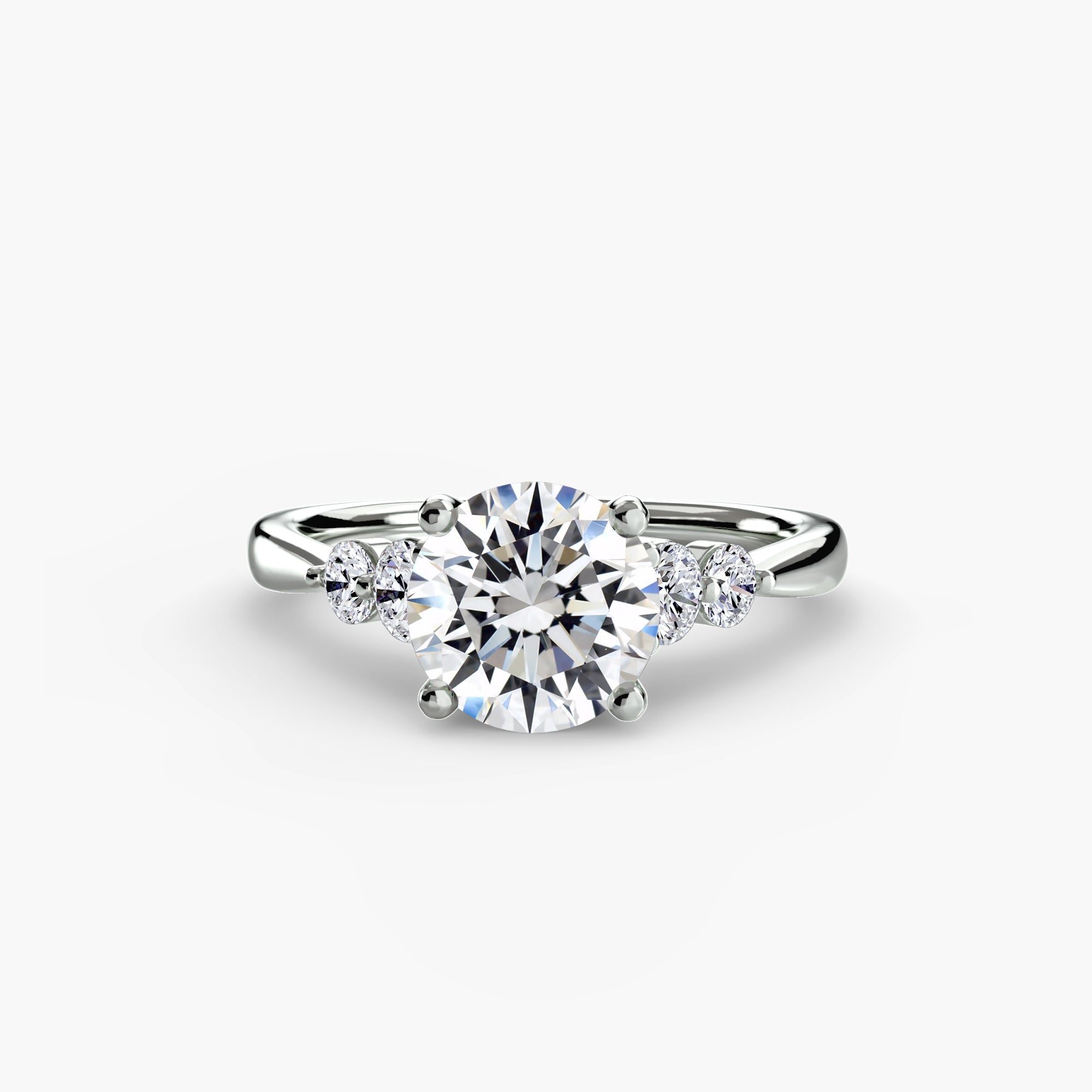 Wren Solitaire with Shoulder Accents