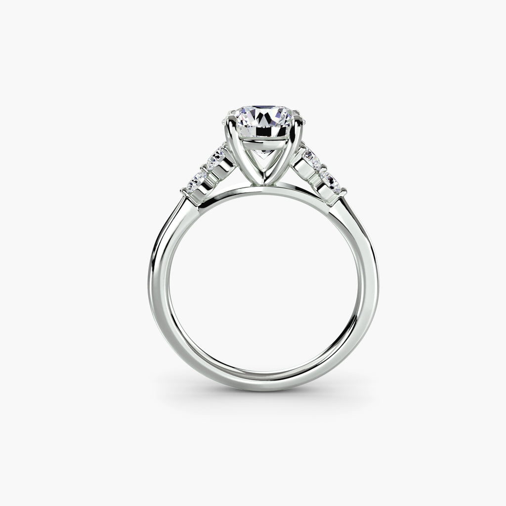 Wren Solitaire with Shoulder Accents
