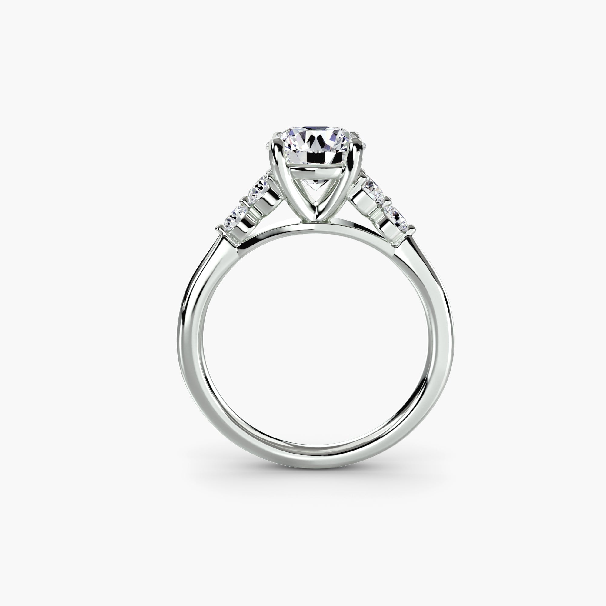 Wren Solitaire with Shoulder Accents