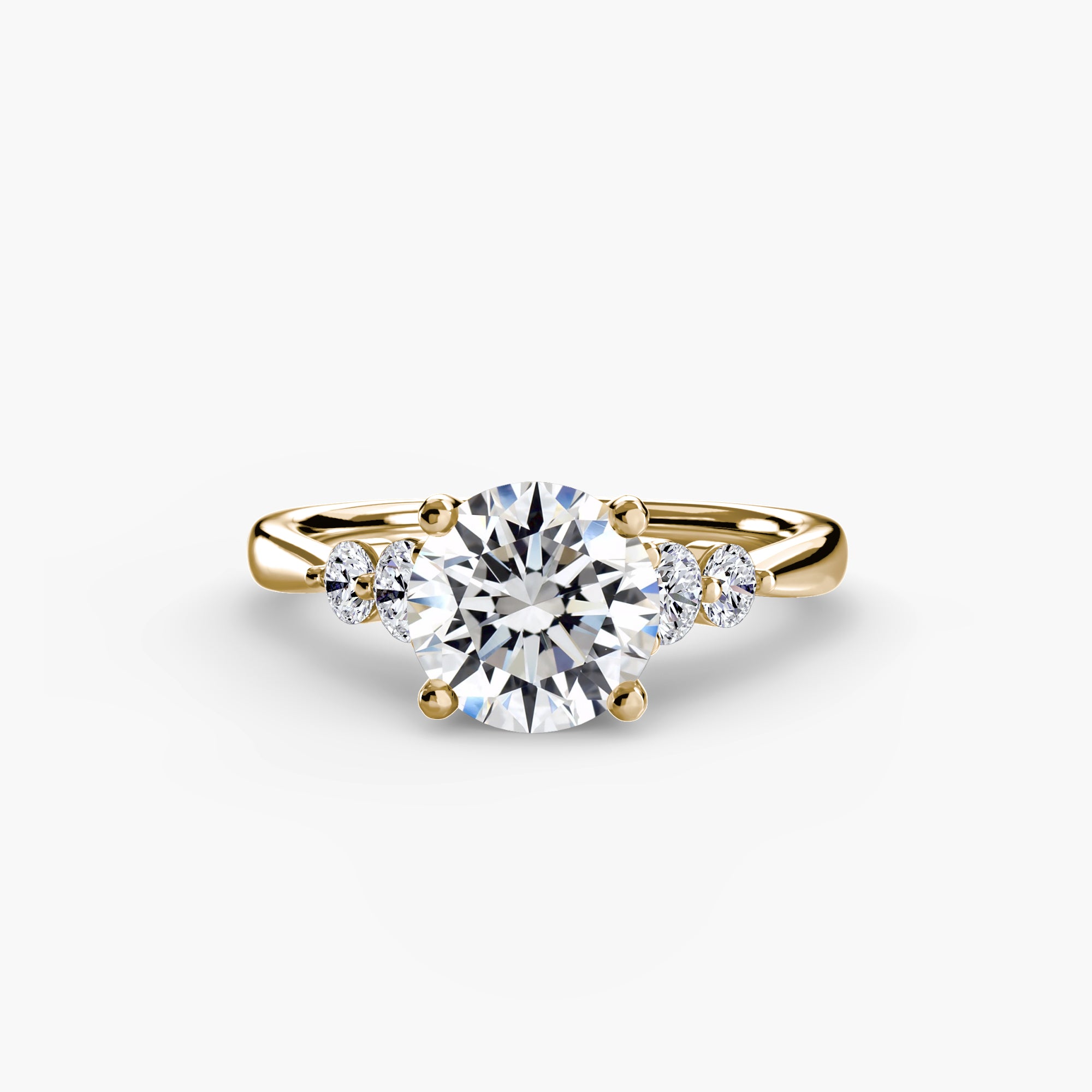Wren Solitaire with Shoulder Accents