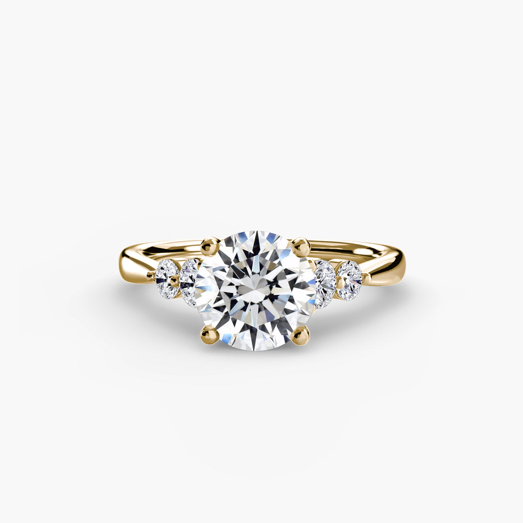 Wren Solitaire with Shoulder Accents
