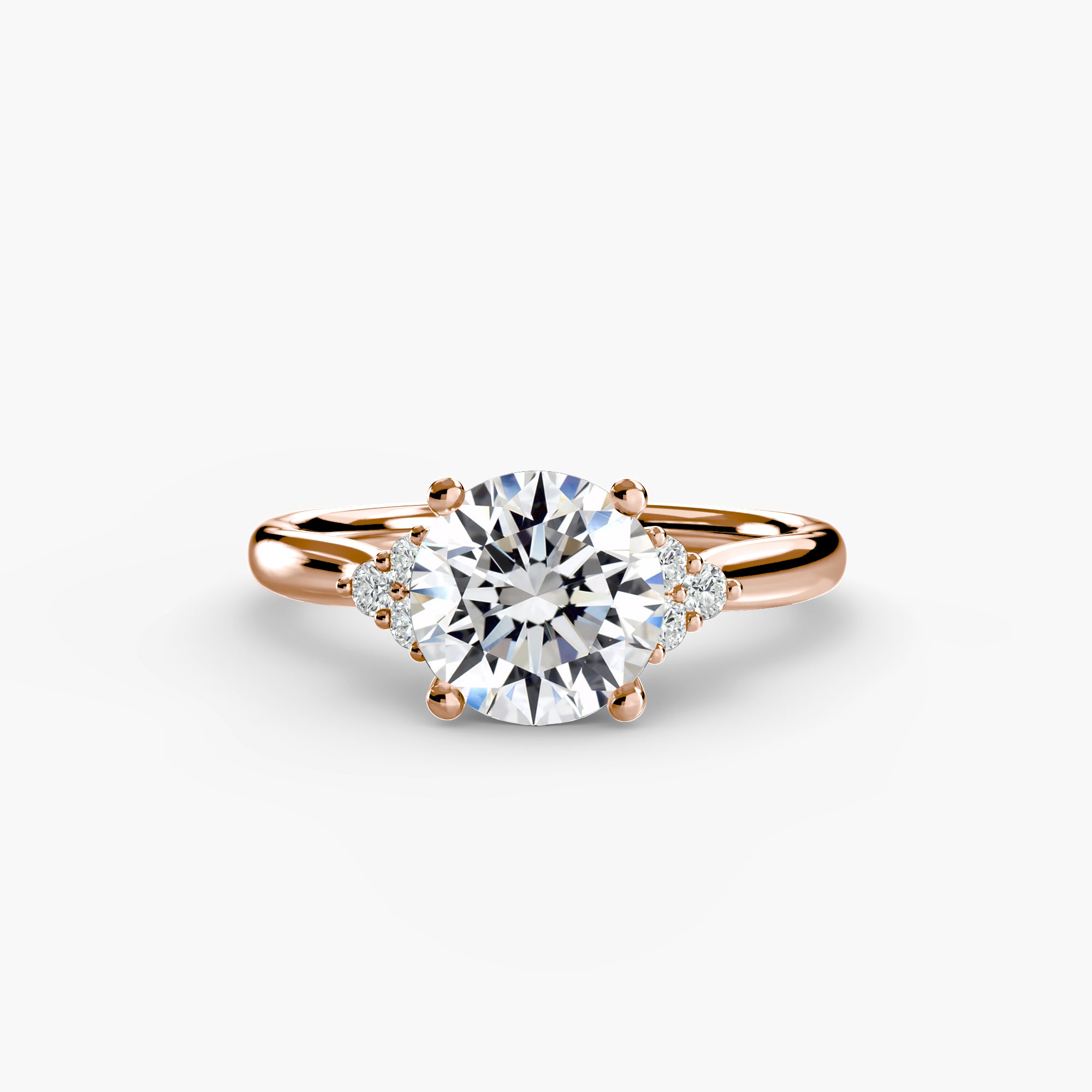 Emery Solitaire with Cluster Shoulders