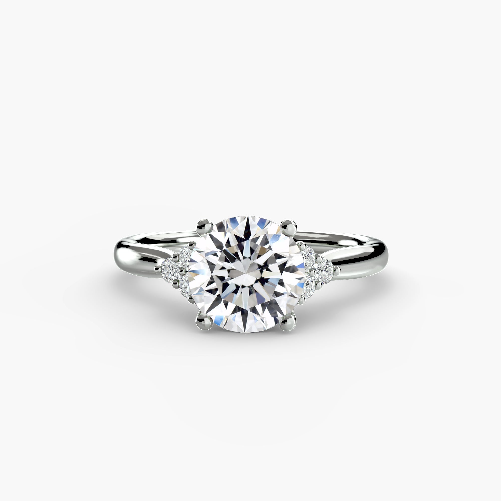 Emery Solitaire with Cluster Shoulders