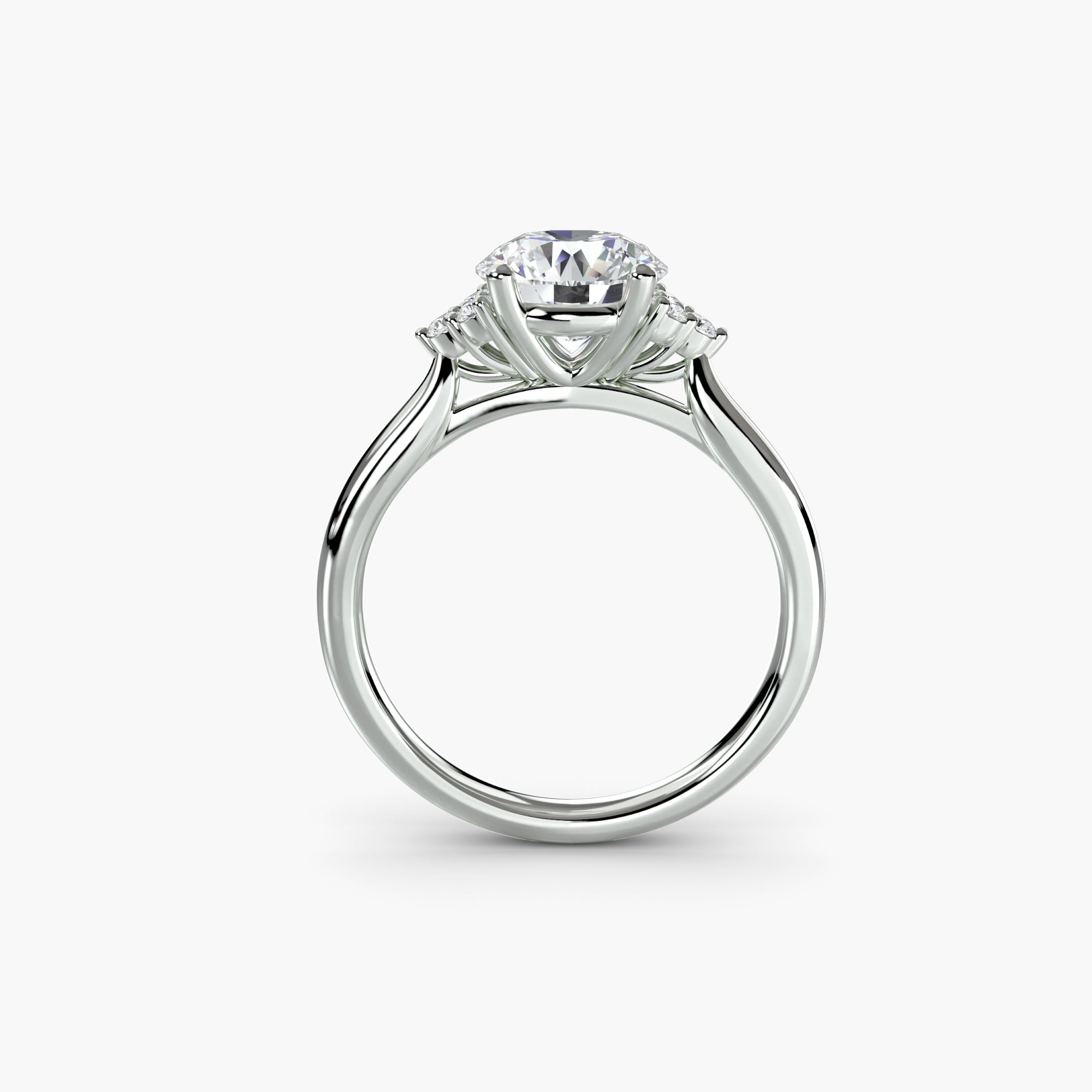Emery Solitaire with Cluster Shoulders