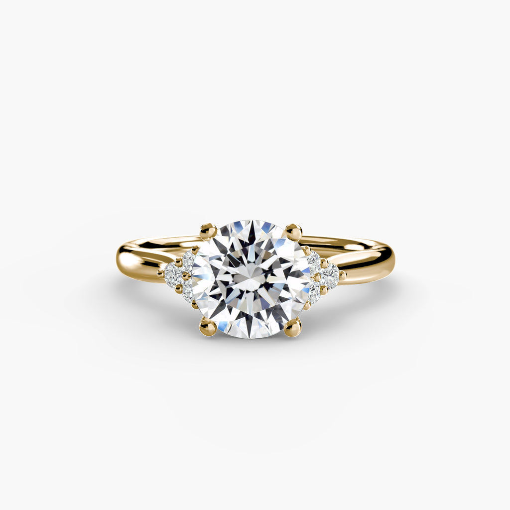 Emery Solitaire with Cluster Shoulders