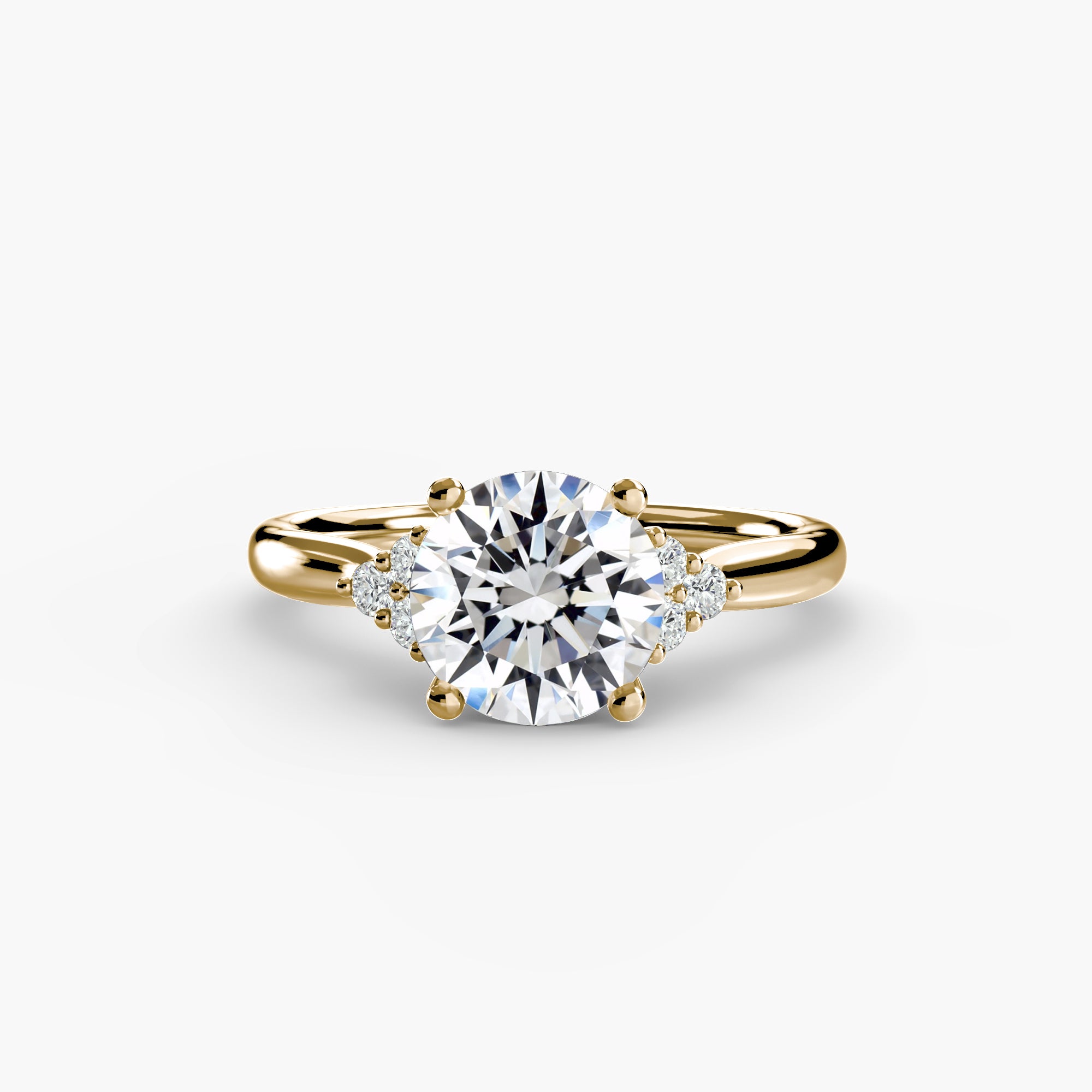 Emery Solitaire with Cluster Shoulders