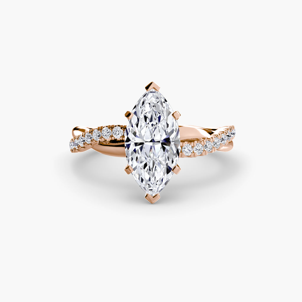 Emerald Twist Pavé Ring