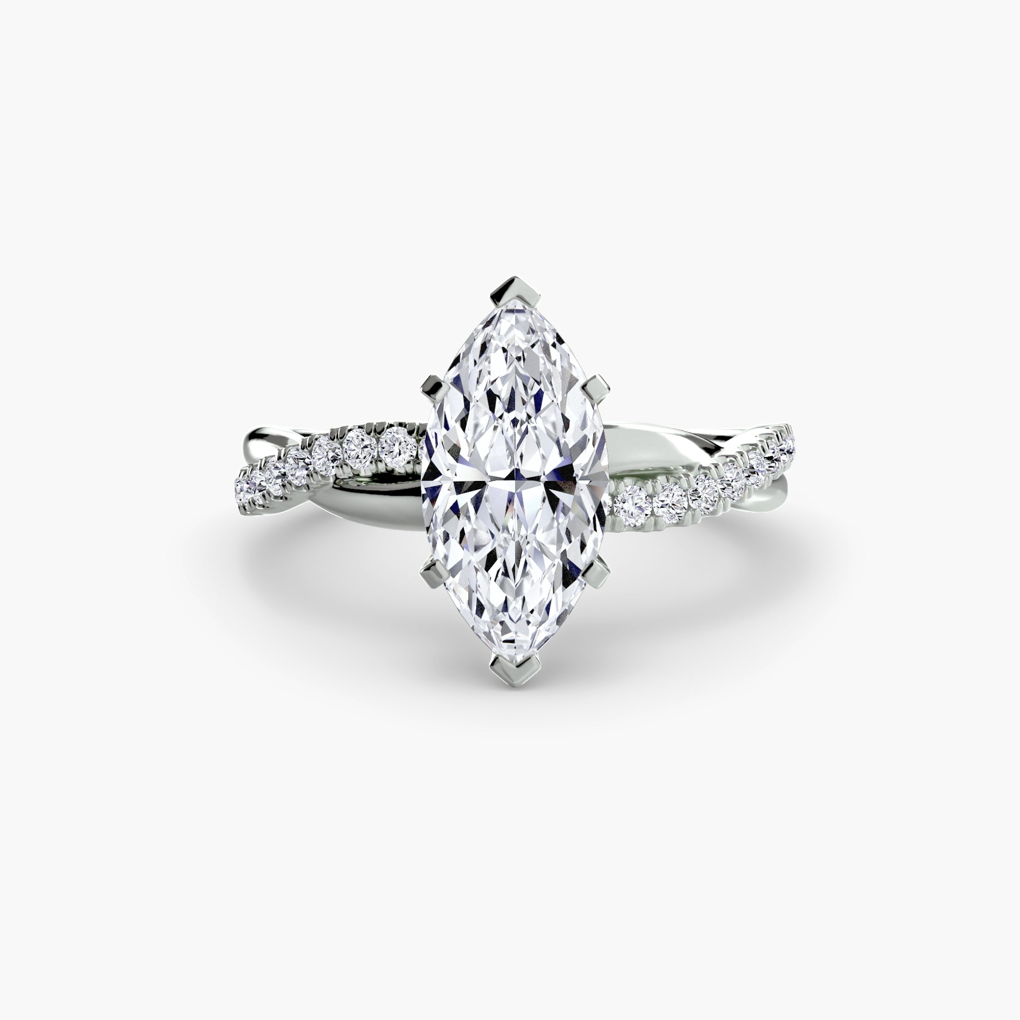 Emerald Twist Pavé Ring