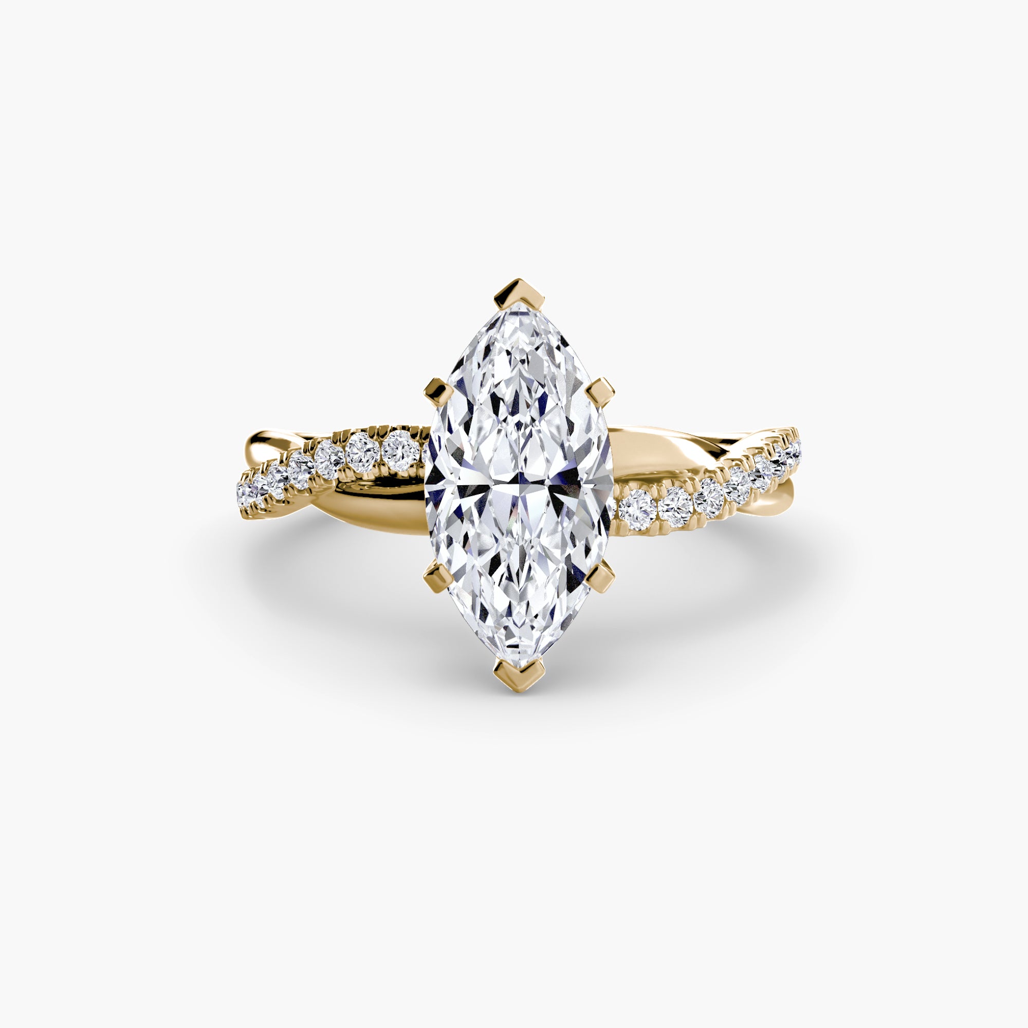 Emerald Twist Pavé Ring