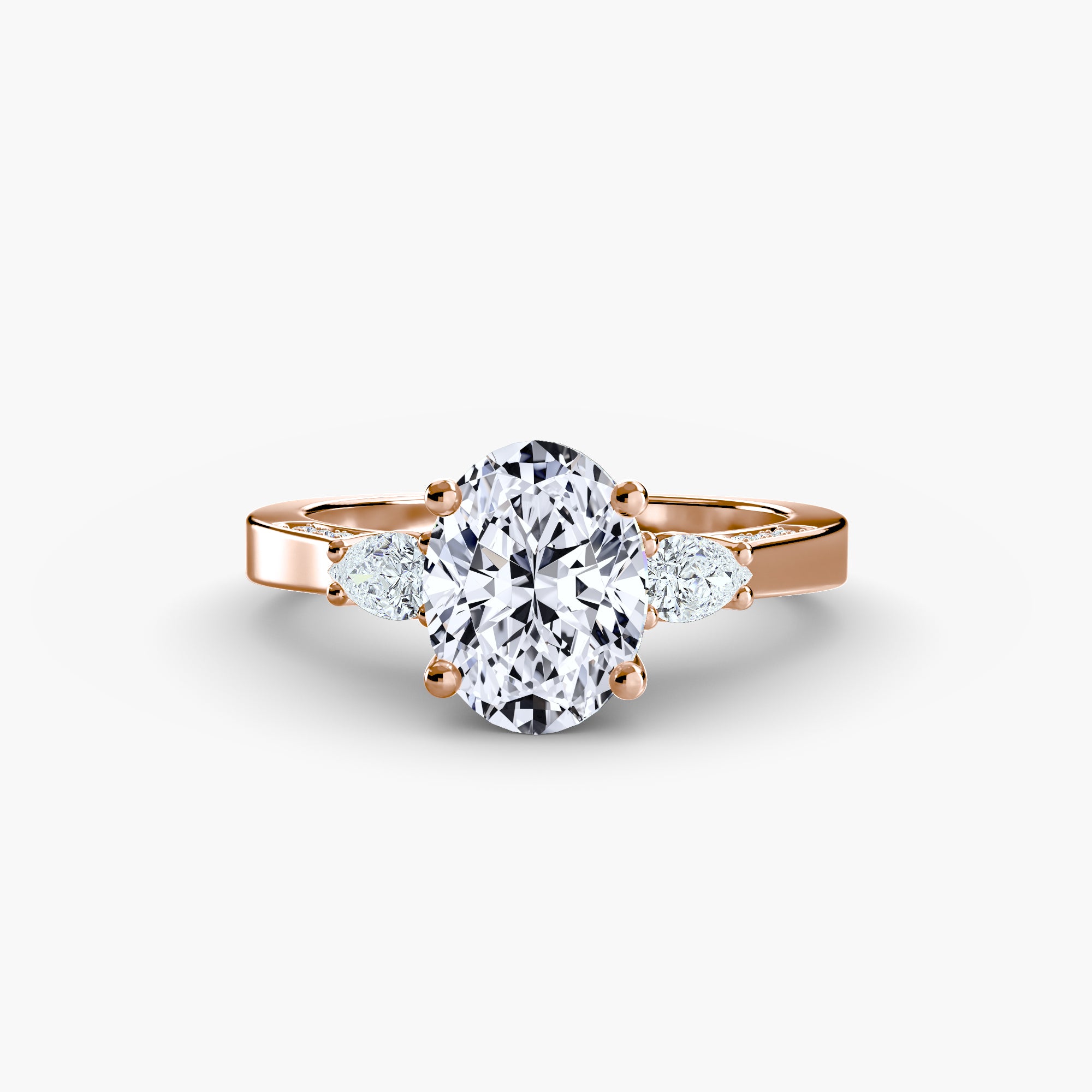 Vivienne Three Stone with Pavé Shoulders