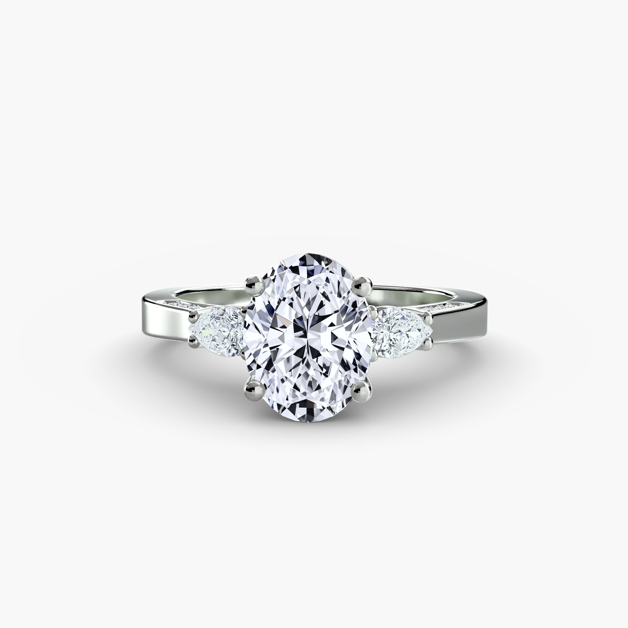 Vivienne Three Stone with Pavé Shoulders